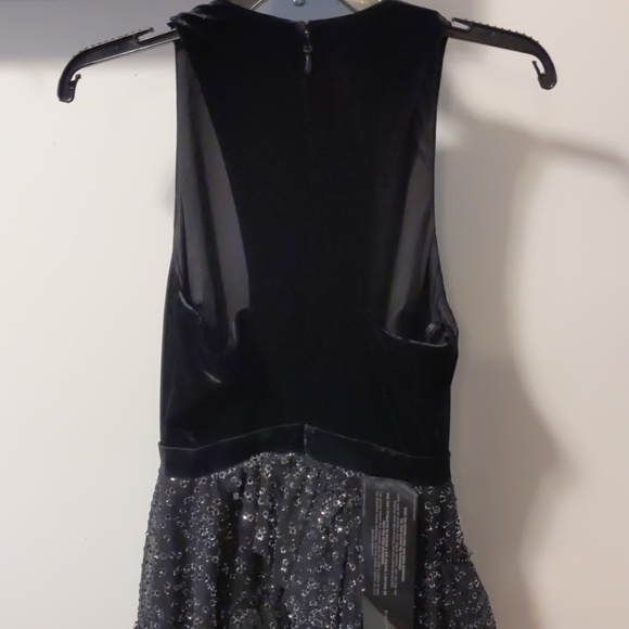 Runway; Bcbgmaxazria Metallic Tulle Skater Dress - Picture 6 of 7